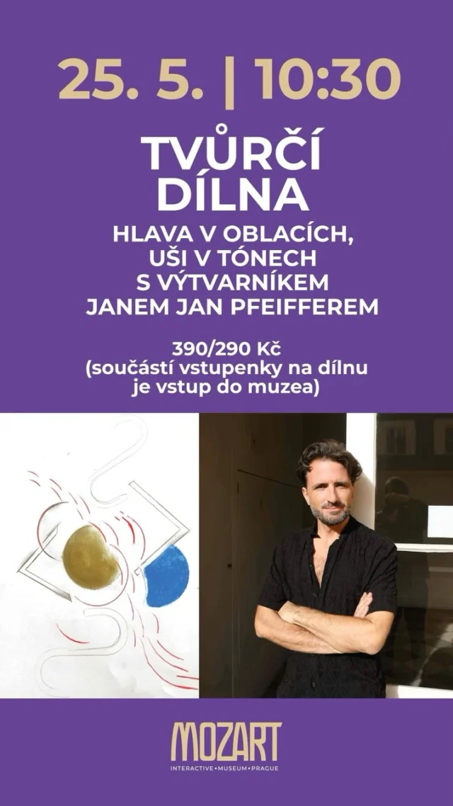 🎨 Včera se u nás konala první tvůrčí dílna s výtvarníkem Janem Pfeifferem! 
Tématem byly Vzpomínky, střípky, čáry – a kreslilo se poslepu.
Účastníci se ponořili do světa vnitřních obrazů a zkoušeli zachytit vzpomínky bez kontroly zraku, jen podle citu. Výsledkem byly osobité a silné kresby, které mluvily samy za sebe.

A pokračujeme dál! 
👉 Další workshop proběhne už tuto neděli 25. 5. od 10:30 – tentokrát se ponoříme do světa tónů, zvuků a rezonancí. Účastníci si vyzkouší různé způsoby, jak převádět hudbu do výtvarného jazyka pomocí křídy a role papíru, a zjistí, jak hudba ovlivnila slavná umělecká díla.
🔔 Rezervace nutná - vstupenky dopředu zakoupíte na GoOut.cz

🇬🇧
🎨 Yesterday, we hosted our very first creative workshop with artist Jan Pfeiffer!
The theme was Memories, Fragments, Lines – and the drawing was done blindfolded.
Participants immersed themselves in their inner visions and tried to capture memories without the control of sight, guided only by feeling. The result was a collection of unique and powerful drawings that speak for themselves.

And we’re not stopping there! 
👉 Our next workshop takes place this Sunday, May 25th at 10:30 – this time, we’ll dive into the world of tones, sounds, and resonances. Participants will explore different ways of translating music into visual language using chalk and paper.
Discover how music has inspired some of the most iconic works of art.
🔔 Advance booking required – tickets available at GoOut.cz

#workshop #vytvarnadilna #muzeum #mozart #mozartmuseum